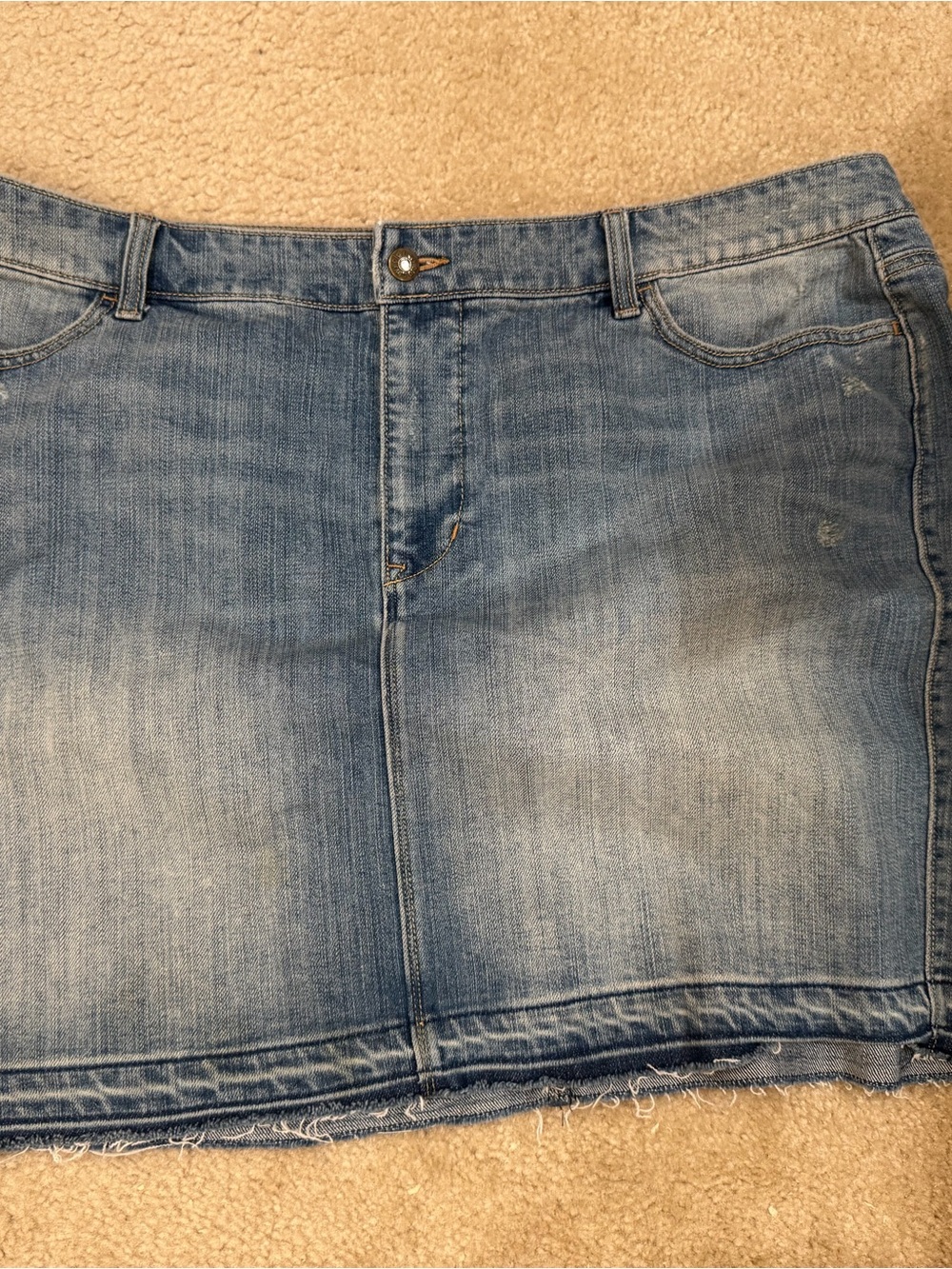 Light Blue Denim Straight Leg Skirt
